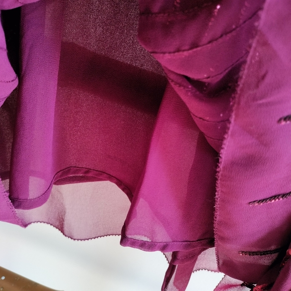 Sequin Flowy Magenta Top - Picture 7 of 16